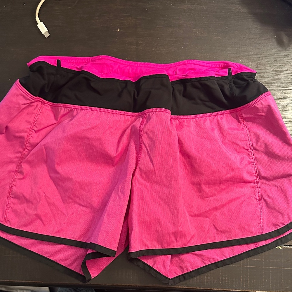 Lululemon Athletica Pink and Black Athletic Shorts